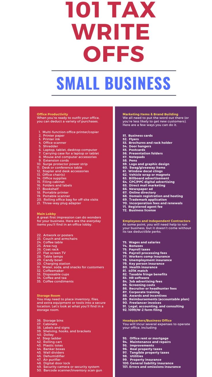 the small business manual for tax written in red, white and blue on a purple background