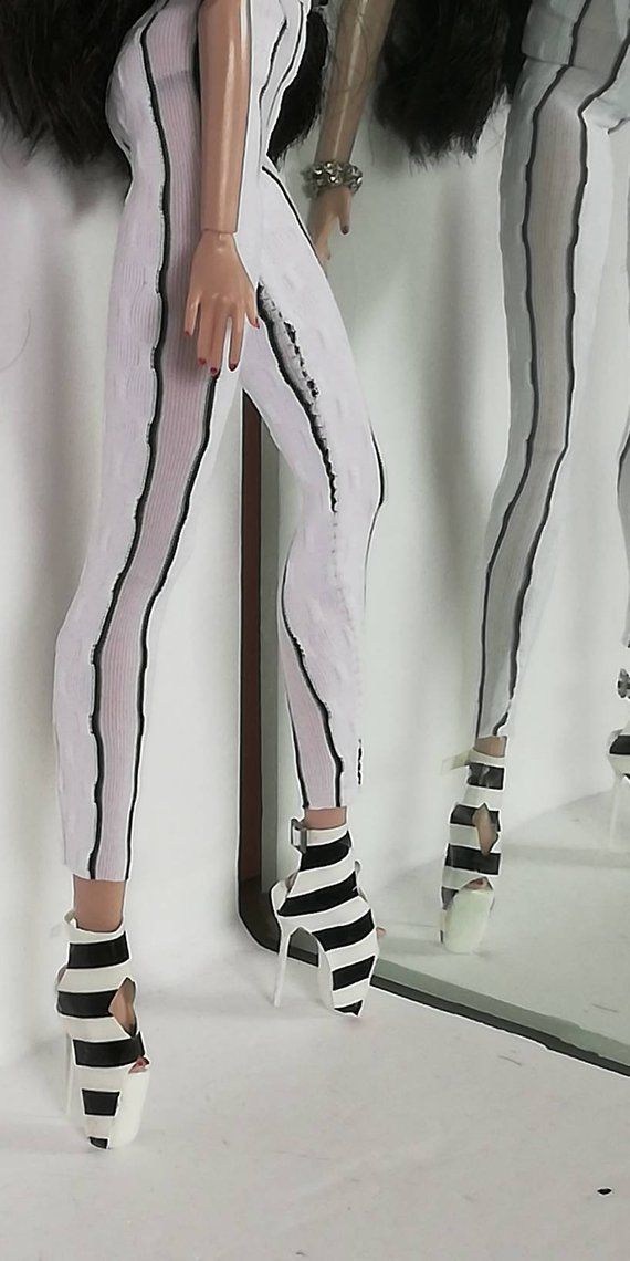 12 inch fashion doll outfit is one size fits all same size dolls dolls Trendy Elastic Leggings, Trendy Stretch Leggings, Trendy Fitted Leggings, Trendy White Fall Leggings, Edgy Fitted Leggings For Spring, Stretch Edgy Leggings For Spring, Edgy Stretch Leggings For Spring, Trendy High Stretch Summer Leggings, Trendy High-stretch Leggings For Summer