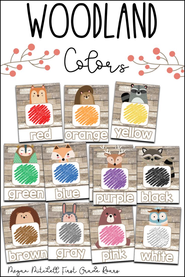 woodland color matching game for toddlers to play with their own animals and other things