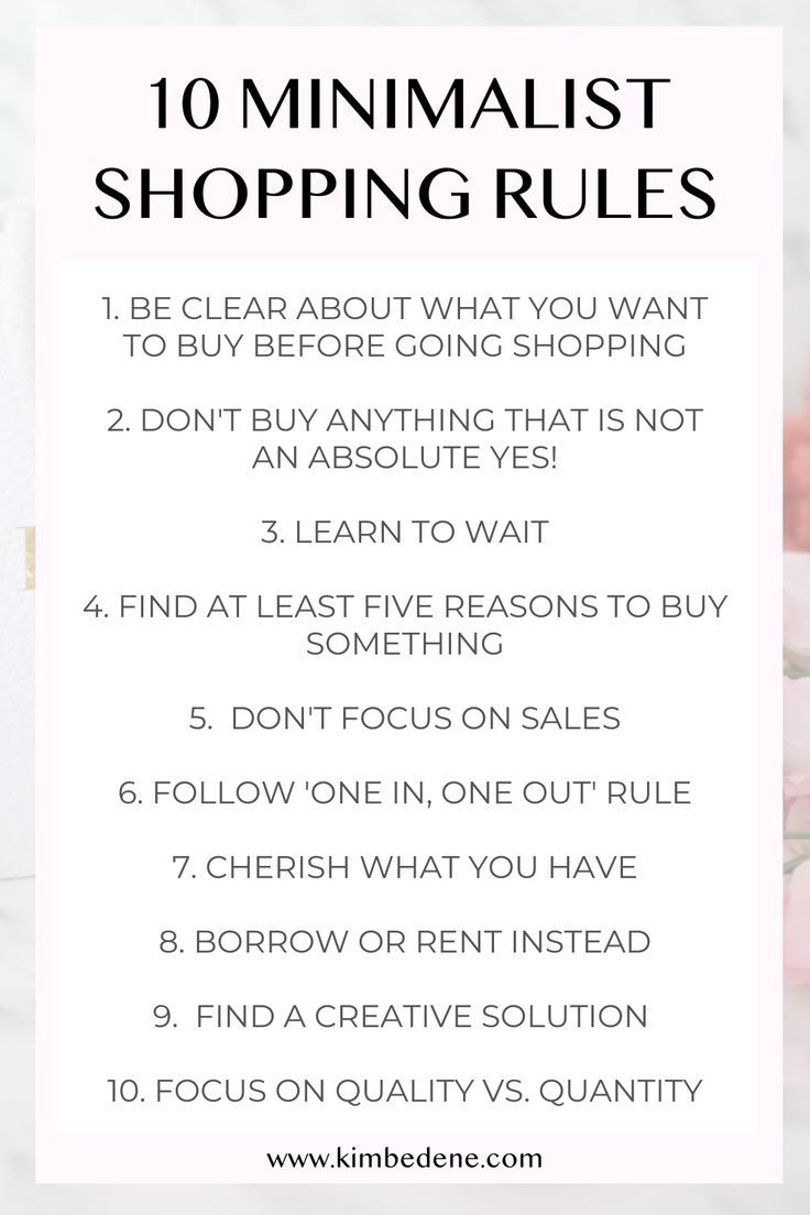 the top 10 minimalist shopping rules for women