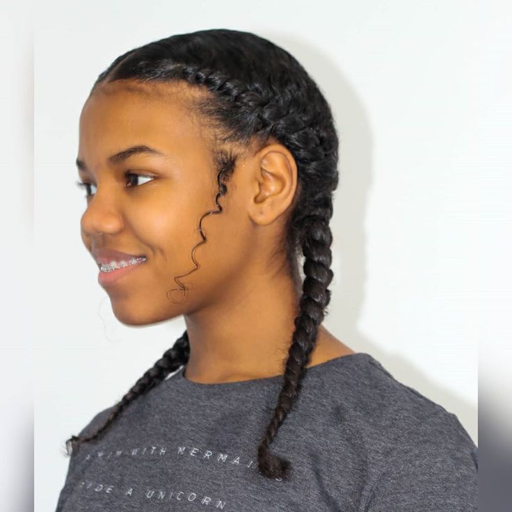 2 Flat Twist On Natural Hair, Easy 4 Braid Hairstyles, 2 French Braids Natural Hair, Kids Flat Twist Hairstyles, Two Flat Twist Natural Hair, Two French Braids Natural Hair, French Braids Natural Hair, Quick Hairstyles For Natural Hair, French Braid Natural Hair