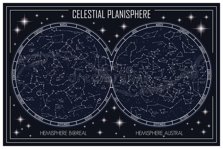 the map of the night sky with stars and names on it, as well as an image