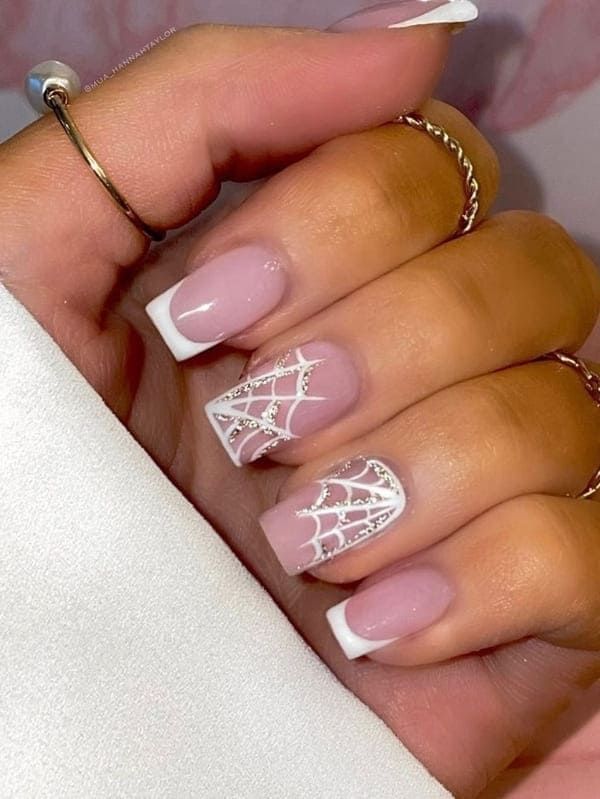 Halloween Birthday Nails, Spider Web Nails, Web Nails, Holloween Nails, Halloween Nails Easy, Halloween Acrylic Nails, Cute Halloween Nails, October Nails, Girly Acrylic Nails