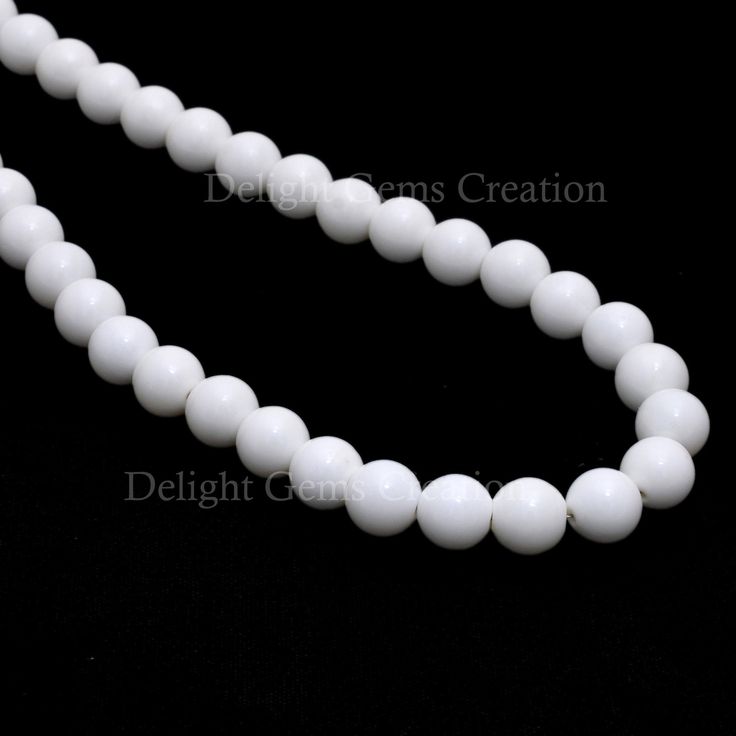 "Product Details : Item Code : DGC080 Gemstone Name : WHITE CORAL Chain Style : BEADED Beads Shape : SMOOTH ROUND Beads Size : 8 MM Approx Length : 18\" Inch Approx Weight : 255 Cts. Approx Customization : **Available** Please Feel Free To Contact If You Have Any Query." Classic White Jewelry With Polished Beads, White Faceted Beads Round Jewelry, White Polished Beads Round Jewelry, White Polished Round Beads Jewelry, Classic White Beaded Pearl Necklace, White Single Strand Round Jewelry, White Round Single Strand Jewelry, White Gemstone Beaded Round Necklaces, White Gemstone Beads Round Necklaces