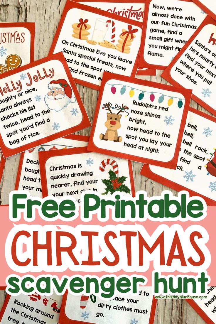 free printable christmas scavenger hunt for kids