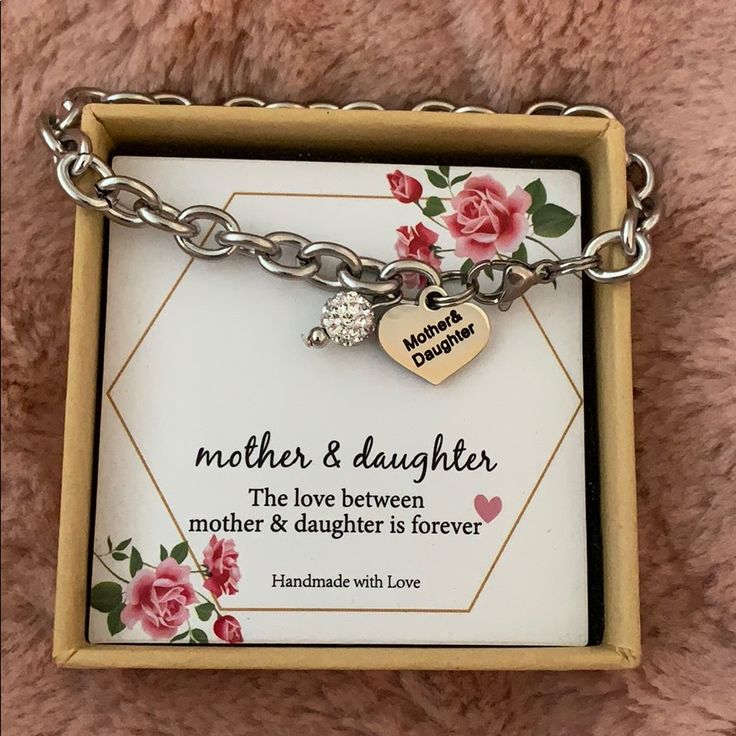 Mother & Daughter Charm Chain Bracelet. Silver With Heart And White Sparkle Charm. Clasp Intact And Functional. Brand New Without Tags, Never Worn. Smoke Free Home. Mother’s Day Metal Charm Bracelet With Heart Charm, Mother's Day Metal Charm Bracelet With Heart Charm, Metal Charm Bracelet With Heart Charm For Mother's Day, Mother's Day Heart-shaped Metal Charm Bracelet, Mother's Day Gift Heart Bracelet With Lobster Clasp, Mother's Day Heart Bracelet With Lobster Clasp, Heart-shaped Stainless Steel Charm Bracelet For Mother's Day, Mother's Day Gift Charm Bracelet For Her, Mother's Day Gift Charm Bracelet