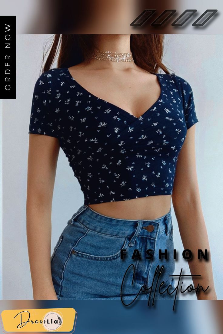 Y2k Vintage Floral Cross Crop Top T-shirt Women Cropped Slim Short Sleeve V Neck Sexy Summer Clothes Tee Shirt Femme Woman Tops Fitted V-neck Y2k Crop Top, Y2k V-neck Stretch Top, Fitted Y2k V-neck Crop Top, Low-cut Blue Summer Tops, Black Y2k V-neck Tops, Black V-neck Y2k Tops, Casual Low-cut Crop Top For Spring, Spring Casual Low-cut Crop Top, Stretch Low-cut Tops For Summer