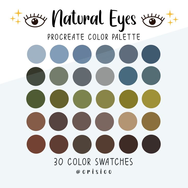 the color swatches for natural eyes procreate color palettes are available in multiple colors