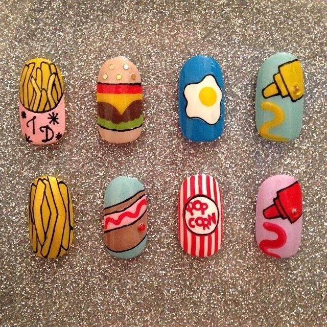 Mc Nails, Food Nail Art, Nagel Stamping, Food Nails, Kutek Disney, Diy Glitter, Nail Art Designs Diy, Nails Diy, Super Nails