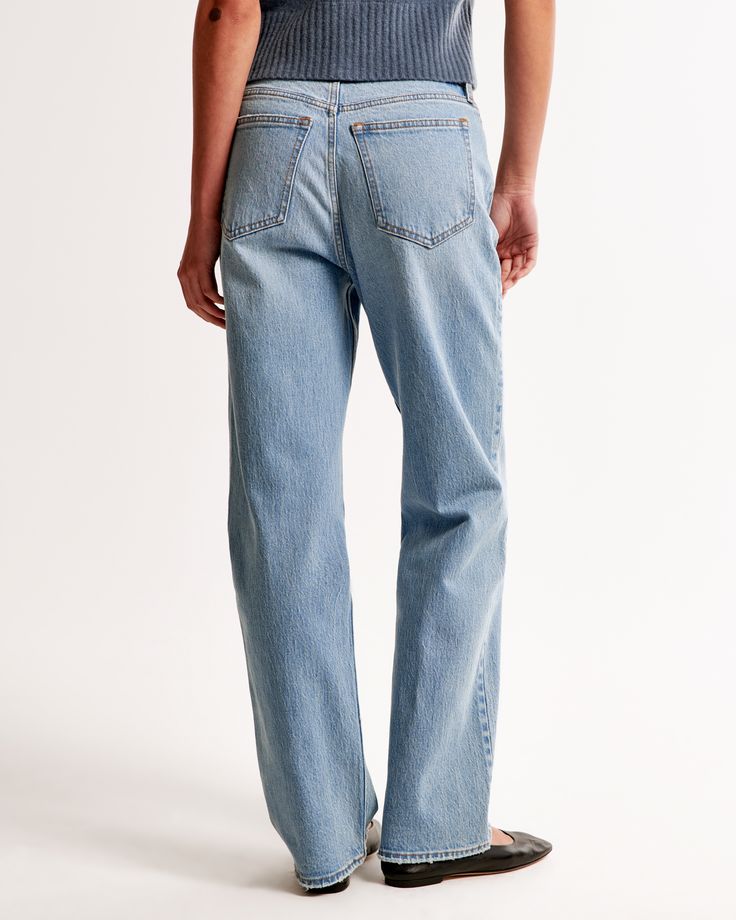 Our new classic vintage straight jeans in a light wash, with knee blowout detail and a clean hem. This fit features a 10.5” high rise, is relaxed at the waist and hips, and has an easy straight-leg shape. This jean is made from our vintage stretch fabric which features both an authentic vintage look and contains slight built-in stretch for additional comfort. Classic Light Wash Flare Jeans With Five Pockets, Light Wash Bottoms With Straight Fit And Hem, Classic Light Wash Cropped Jeans With Straight Hem, Classic Light Wash Straight Cropped Jeans, Classic Straight Light Wash Cropped Jeans, Medium Wash Flare Jeans For Spring, Spring Flare Jeans In Rigid Denim With Standard Cut, Classic Light Wash Straight Fit Cropped Jeans, Classic Straight Fit Light Wash Cropped Jeans