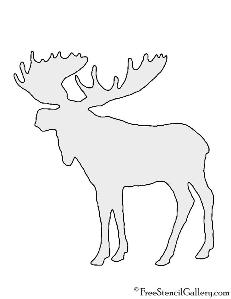 the silhouette of a moose with large antlers