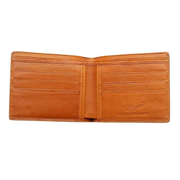 GENUINE CROCODILE STOMACH SKIN LEATHER WALLET GOLDEN TAN  made of genuine crocodile leather;  interior made of cowhide;  constructed by hand;  features a bi-fold design;  size when closed 4 ½” x 3 6/8” (108 mm x 95 mm);  provides 2 compartments for cash as well as 10 credit card slots.   Want to make a statement every time you yank your wallet out of the pocket? Then you can’t do without a sleek bi-fold made of genuine exotic leather such as this Light Brown Crocodile Mens Wallet. Not only is it Luxury Men's Crocodile Pattern Wallet, Formal Leather Wallets With Crocodile Pattern, Formal Crocodile Pattern Leather Wallets, Business Bifold Wallets With Crocodile Pattern, Classic Leather Wallet With Crocodile Pattern, Leather Bifold Wallet With Crocodile Pattern, Luxury Cognac Bifold Wallet, Golden Tan, Wallet For Men