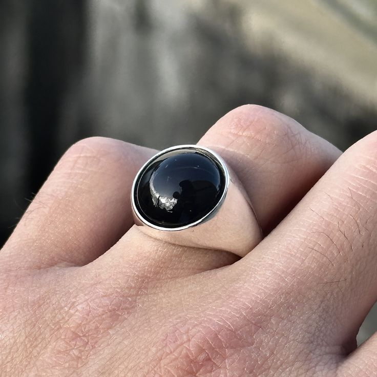 Onyx Signet Ring , Ring For Husband , Round Classic Onyx Ring , Onyx Wedding Ring , Onyx Signet Ring , Valentine's Day Gift, Gift for Men ★Item Details * Gender : Male / Female * Material : 925K Sterling Silver * Total weight : 13 Grams * Gemstone : Onyx Stone ✔ Ready to Ship in 1-2 Business Days .. ✔ Shipped to the Worldwide 1-5 business days with free shipping... ✔ The product will be sent to you with a handmade wooden box to avoid any damage during shipping... ✔ Visit our store, browse other Modern Onyx Signet Ring For Gift, Modern Onyx Signet Ring Gift, Modern Adjustable Signet Ring, Classic Onyx Open Ring Jewelry, Adjustable Gemstone Signet Ring, Black Minimalist Engraved Sterling Silver Ring, Classic Onyx Rings For Promise, Classic Onyx Promise Ring, Modern Black Round Jewelry