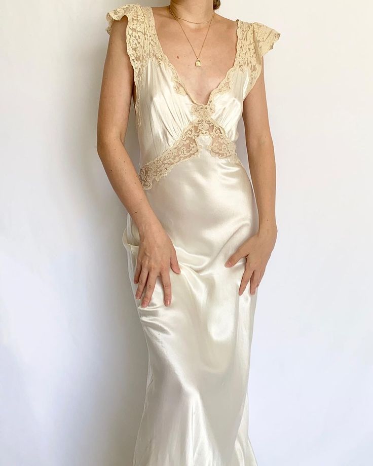 Liquid Dress, Slip Wedding Dress, Slip Gown, Bridal Nightwear, Liquid Satin, Vintage Slip Dress, White Slip Dress, Frame Model, Vintage Slips