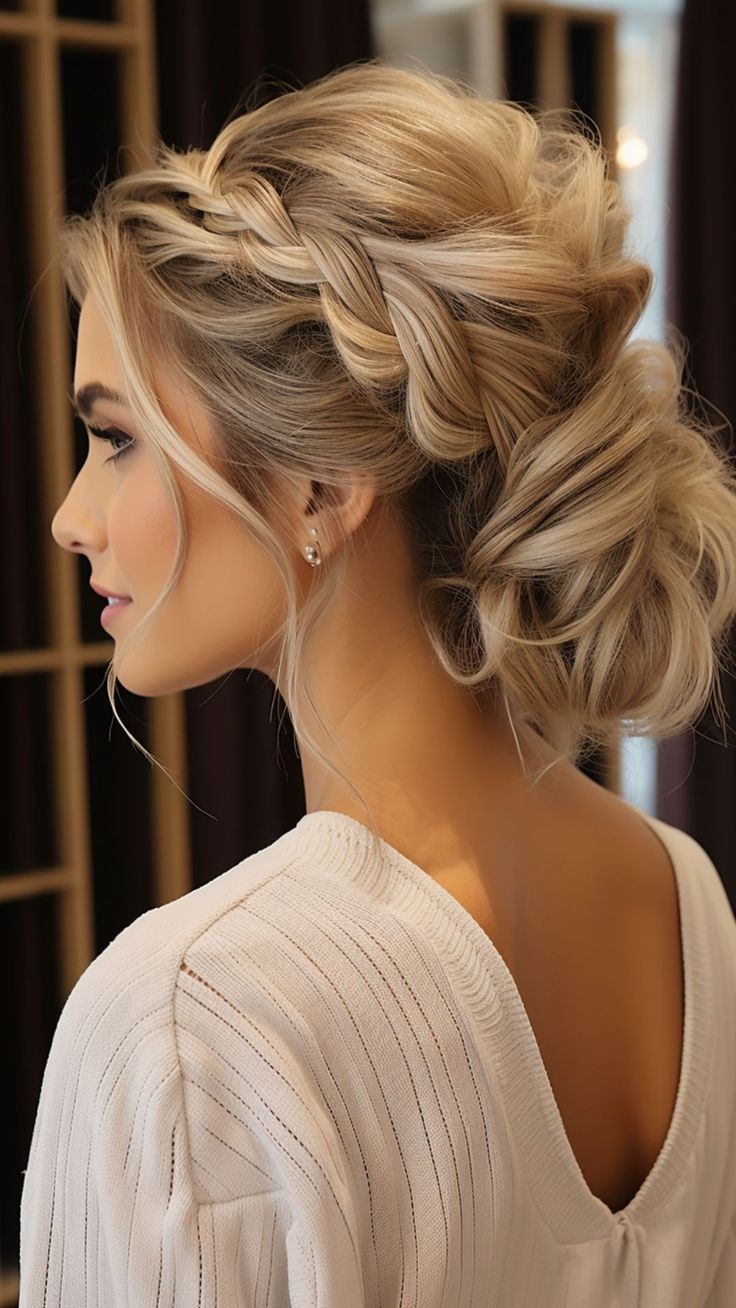 25 Luxurious Fishtail Braid Hairstyles Wedding Hair With Braid Updo, Bridesmaids Hair Styles Updo, Bridesmaid Hair That Will Stay, Updo Hairstyle Wedding, Hair Up Party Hairstyles, Wedding Updos From The Front View, Braided Bride Hairstyles, Wedding Partial Updo, Wedding Hairstyles With Braid