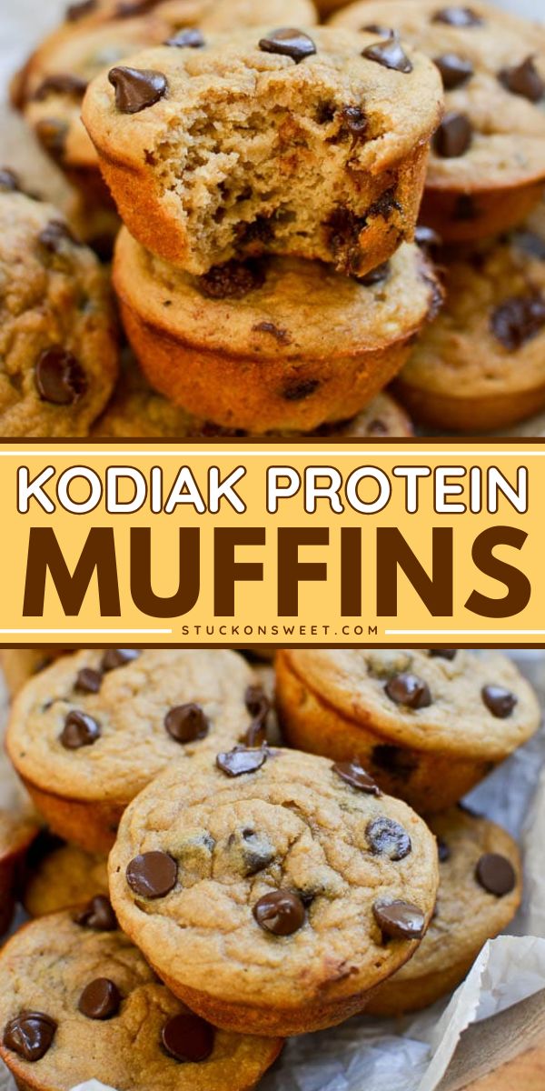 Kodiak Protein Muffins are simple, delicious, and packed full of healthy ingredients including Kodiak Power Cakes Flapjack & Waffle Mix, bananas, coconut oil and coconut sugar. Each muffin is packed with protein, typically around 10-12 grams, making it ideal for those seeking a filling snack or breakfast on the go! Muffins Using Protein Powder, Protein Fruit Muffins, Kids Protein Breakfast Ideas, Kodiak Cinnamon Rolls, Oatmeal Protein Muffins Healthy, Easy Protein Breakfast For Kids, Kodiak Bread Recipe, Kodiak Cakes Pancake Mix Muffins, Protein Muffins With Kodiak Cakes