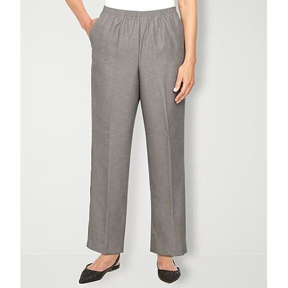 Alfred Dunner Classics Straight Leg Pants 6p Black Pull On Elastic Waist Womens New With Tags Features An Elastic Waistband And Slash Pockets Tag Size: 6p Measurements Are In Photos. Fitted Gray Bottoms With Hip Pockets, Fitted Gray Pants With Hip Pockets, Gray Full-length Bottoms With Side Pockets, Gray Pants With Side Pockets For Fall, Gray Full Length Bottoms With Side Pockets, Gray Pants With Side Pockets, Gray Workwear Bottoms With Elastic Waistband, Fitted Gray Pants With Side Pockets, Classic Stretch Gray Bottoms