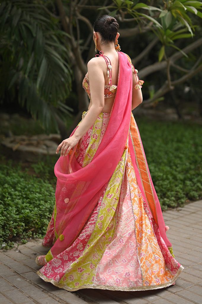 Araya – Sania Maskatiya International Bollywood Style Lehenga With Printed Motifs For Reception, Pink Sharara With Printed Motifs And Traditional Drape, Multicolor Palazzo Set With Gota Work Traditional Drape, Pink Chanderi Sharara With Printed Motifs, Multicolor Anarkali Set With Printed Motifs For Reception, Designer Traditional Wear In Pink With Printed Motifs, Designer Multicolor Pre-draped Saree With Gota Work, Pink Bohemian Palazzo Set With Printed Motifs, Traditional Lehenga With Printed Motifs For Reception