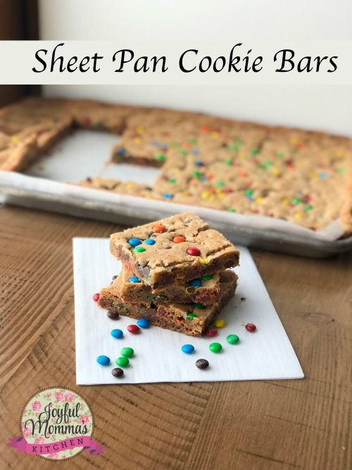 sheet pan cookie bars stacked on top of each other