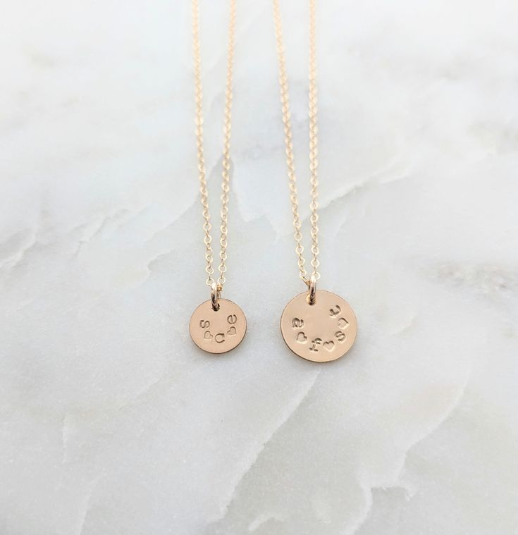 Custom personalized necklace for multiple initials. The perfect minimal initial necklace.  Charms measure 3/8" or 1/2" and can be made with the initials of your choice. Available in 14k gold fill or sterling silver. Selections can be made at checkout. Sizes: 3/8"- can fit up to 3 initials (with * or ♥ between initials) 1/2"- can fit up to 5 initials (with * or ♥ between initials) What is "14k Gold Fill" ? Gold filled components contain 100+ times more real gold than gold plated components and ar Dainty Hand Stamped Charm Necklaces For Everyday, Dainty Hand Stamped Charm Necklace For Everyday, Minimalist Hypoallergenic Charm Necklaces For Anniversary, Minimalist Hypoallergenic Charm Necklace For Anniversary, Minimalist 14k Gold Filled Charm Necklace For Anniversary, Dainty Hand Stamped Initial Necklace For Everyday, Everyday Dainty Hand Stamped Initial Necklace, Minimalist Hand Stamped Initial Necklace For Everyday, Minimalist Everyday Hand Stamped Initial Necklace