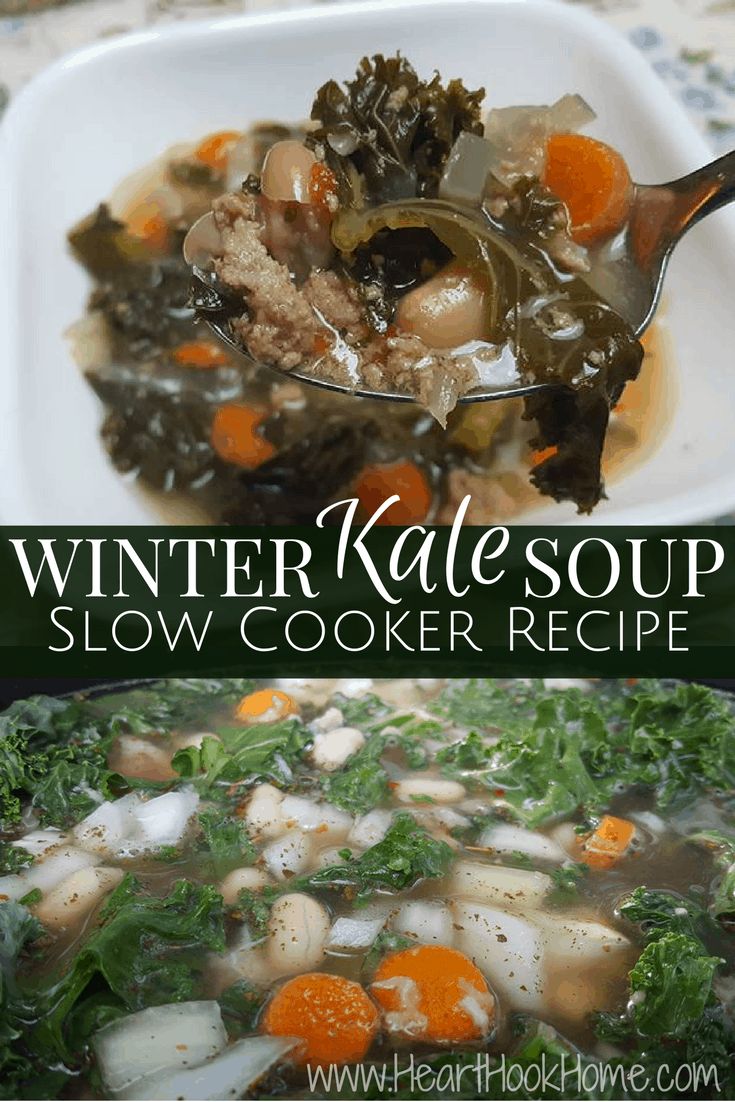 winter kale soup is an easy and delicious recipe that's ready in under 30 minutes