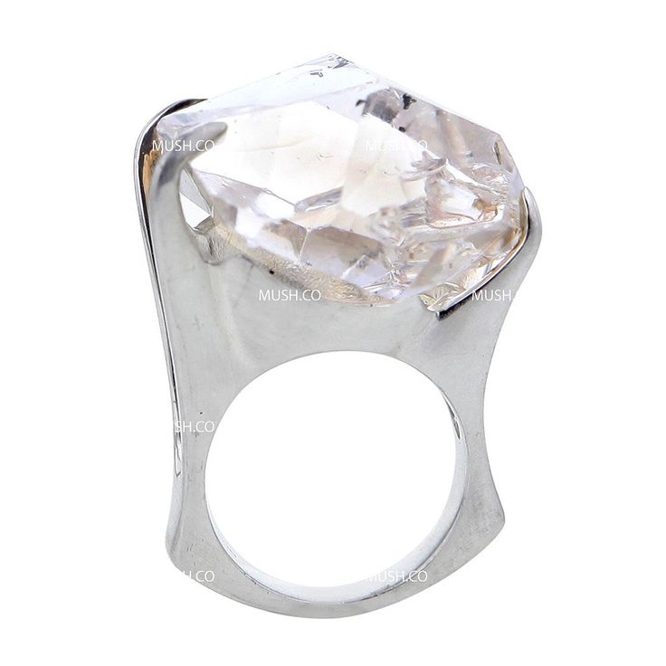 the Dynasty Herkimer diamond ring is elegant, opulent and in your face its unique double terminated Herkimer Diamond centerpiece magnificence is accentuated by the uniquely designed Sterling Silver prong setting with split shoulders Herkimer diamonds are quartz crystals with the typical hexagonal quartz form doubly terminated instead of terminated on their one end metaphysical properties: Herkimer crystal is an excellent remedy against pain and often used to clean one's body of toxins, It stimul Diamond Centerpiece, Herkimer Diamond Ring, Diamond Mines, In Your Face, Silver Lake, Quartz Crystals, Herkimer Diamond, Instagram Shop, Prong Setting