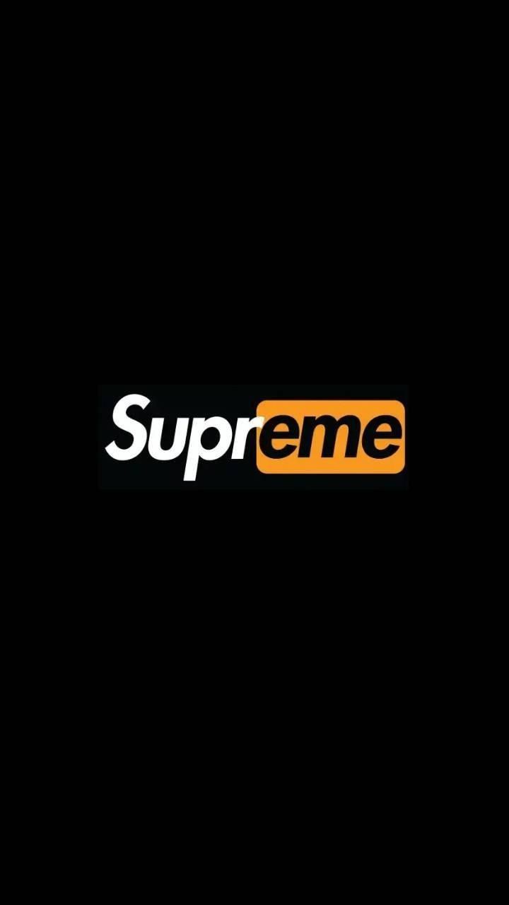 the supreme logo on a black background