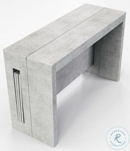 the concrete desk is made to look like it's been built into a wall