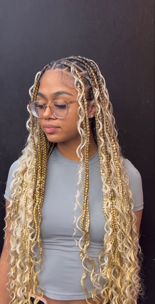 Cajun Spice Hair Color On Black Women Braids, Hairstyles For December Braids, Blonde Conrows For Black Women, Braided Hairstyles For Mixed Women, December Braids, Updo Braid Hairstyles, Hairstyles Updo Braids, Kids Braiding Hairstyles, Fresh Braids