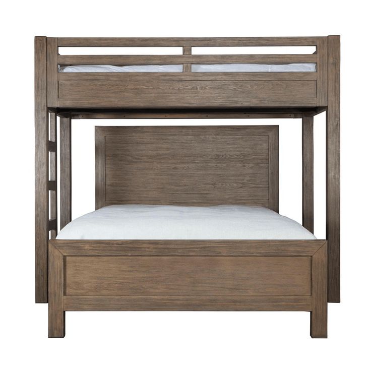 Hamilton Canopy Bed with Queen Bed Vintage Smoke Finish - Sea Green Designs Wood Canopy Bed, Adult Bunk Beds, Bed Vintage, Queen Bunk Beds, Wood Canopy, Bunk Beds Built In, Canopy Beds, Ski House, Low Bed