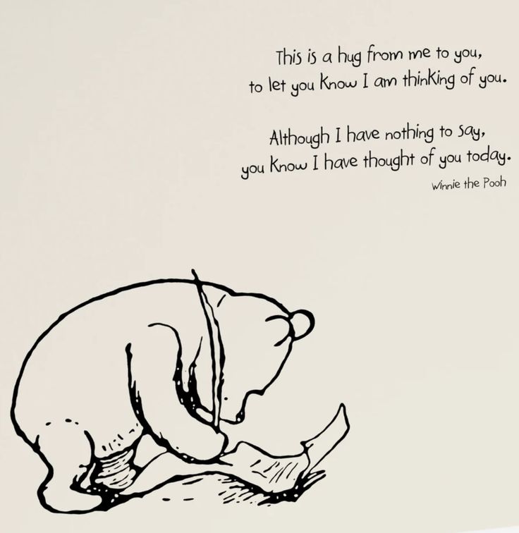 a black and white drawing of a bear reading a book with the words, this is a big from me to you, to let you know i am thinking of you