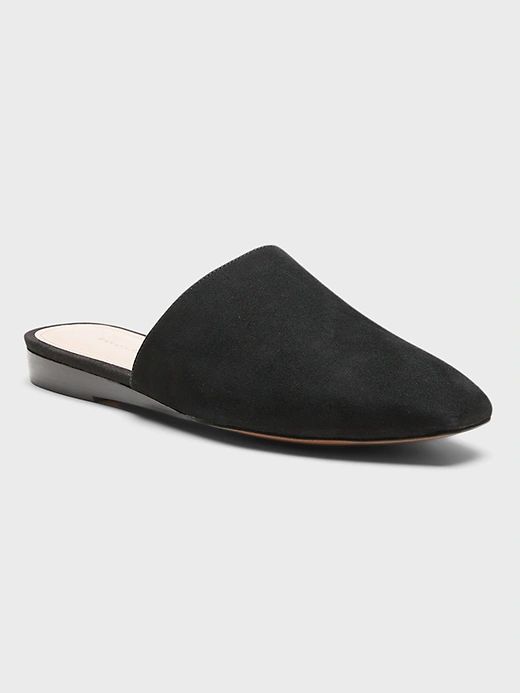 Suede Mini-Wedge Mule | Banana Republic Wedge Mules, Insole Design, Curator Style, Slide Slipper, Mule, On Shoes, Slip On Shoes, Mule Shoe, Banana Republic