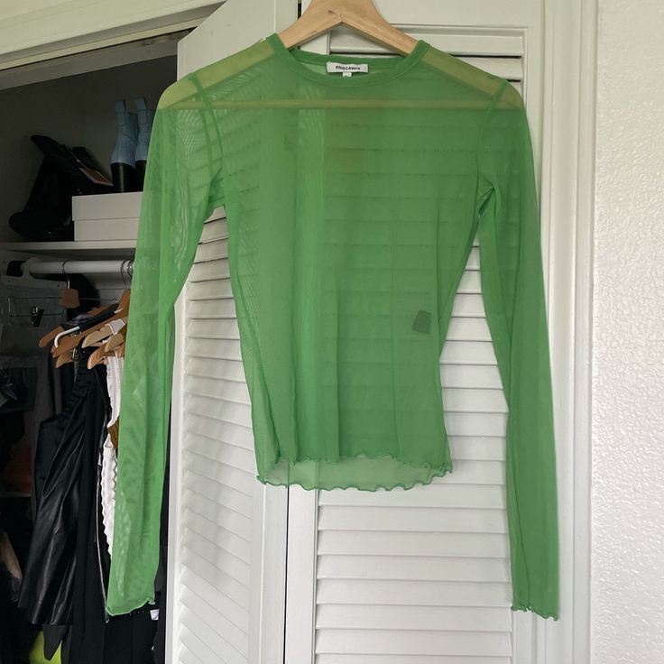 Priscavera Green Mesh Shirt Sz Xs, Would Also Fit A Sz S Due To Stretch Lettice Hem, In Perfect Condition, Never Worn. Sheer, Chic Green. #Priscavera #Green #Mesh #Longsleeve #Shirt Designer Sustainable Fashion Runway Recycle Minimal Minimalist Chic Avant-Garde Long Sleeves Lettuce Hem Green Mesh Men’s Women’s Unisex Androgynous Cyberpunk Punk Goth Grunge Xs S Priscavera Green Fitted Mesh Top With Crew Neck, Fitted Sheer Long Sleeve Shirt, Green Stretch Long Sleeve Shirt, Spring Green Mesh Top With Crew Neck, Green Crew Neck Mesh Top For Spring, Trendy Green Long Sleeve Mesh Top, Fitted Long Sleeve Mesh Top For Summer, Casual Green Sheer Mesh Top, Trendy Green Mesh Top For Spring