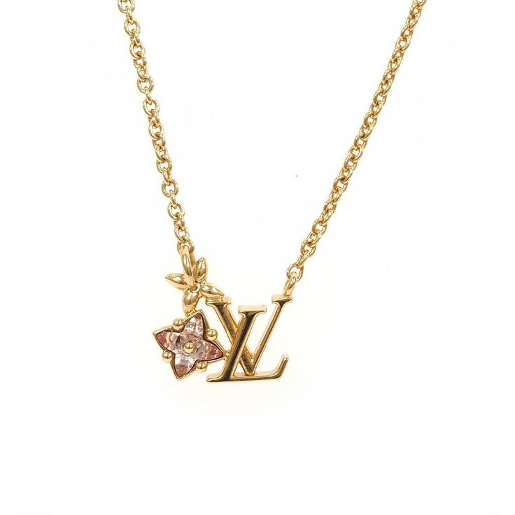 Louis Vuitton Lv Lulu Glam Metal Truss Flower Charm Necklace Yellow Pink Gold Approximately 45cm Girly Wishlist, Lv Necklace, Pink Louis Vuitton, Ysl Necklace, Louis Vuitton Necklace, Flower Charm Necklace, Glam Metal, Jewelry Accessories Ideas, Bracelet Charms