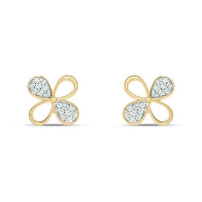 Beautifully crafted in 14K yellow gold these 1/10ct flower shape stud earrings feature natural diamonds having a post & push back closure. | Belk & Co 1/10 ct. t.w. Diamond Flower Earring in 14K Yellow Gold 14k White Gold Flower-shaped Diamond Earrings, Fine Jewelry 14k Gold Diamond Earrings With Flower Shape, 14k Gold Diamond Earrings In Flower Shape, 14k Gold Diamond Earrings With Flower Shape, 14k Gold Flower Shaped Diamond Earrings, Yellow Gold Diamond Flower Earrings With Accents, Anniversary Yellow Gold Flower Earrings With Diamond Accents, Anniversary Yellow Gold Flower-shaped Diamond Earrings, Yellow Gold Flower-shaped Diamond Earrings With Accents