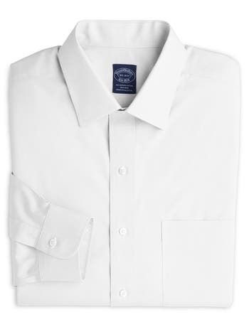 Crafted in soft Supima cotton and specially treated to be virtually wrinkle-free, this Brooks Brothers pinpoint dress shirt has just the right amount of stretch for all-day comfort, giving you the freedom and ease to move without restriction, no matter where the day takes you. Pair it with a suit or sport coat, dress it up with a tie or wear it untucked with jeans for a less buttoned-up look. Finished with timeless details, it's an essential for any man's closet.97% cotton/3% spandexWrinkle resi Classic Wrinkle-resistant Shirt For Spring, Classic Long Sleeve Dress Shirt For Daywear, Classic Slim Fit Dress Shirt For Daywear, Elegant Wrinkle-resistant Dress Shirt, Solid Color Wrinkle-resistant Dress Shirt For Work, Casual Slim Fit Wrinkle-resistant Dress Shirt, Elegant Short-sleeve Cotton Dress Shirt, Classic Wrinkle-resistant Dress Shirt For Business Casual, Slim Fit Cotton Dress Shirt Wrinkle-resistant