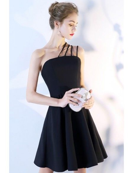 Fashion Little Black Homecoming Dress with Multi Straps #BLS86019 - GemGrace.com Black A-line Strapless Dress For Prom, Black Mini Dress For Prom And Gala, Black Mini Dress For Prom Gala, Black Sleeveless Mini Dress For Banquet, Black Strapless Knee-length Party Dress, Black Strapless Evening Dress For Prom Season, One-shoulder Black Mini Dress For Prom, Black One Shoulder Mini Dress For Prom, Black Mini Length Evening Dress For Prom