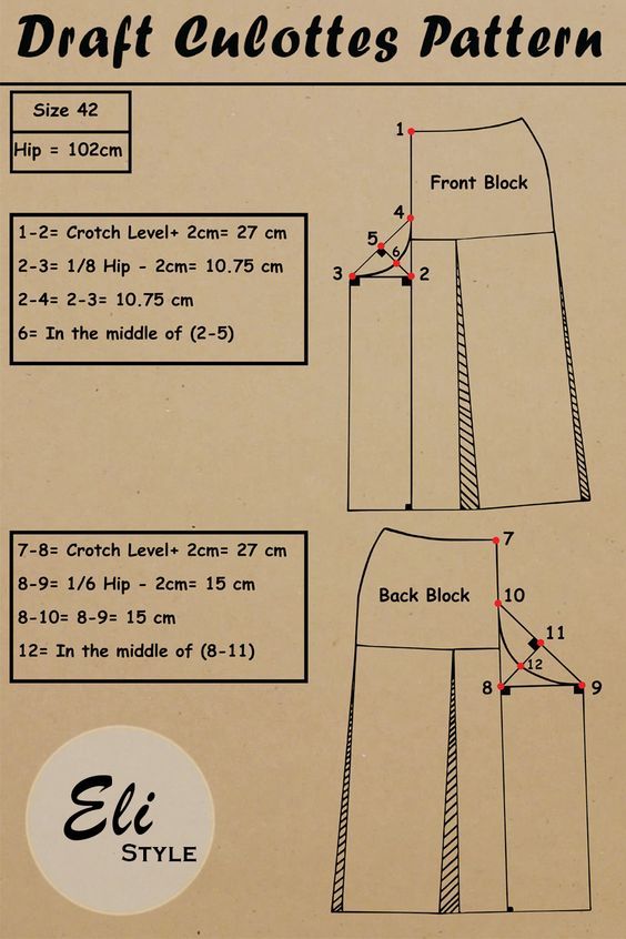 the front and back view of a women's skirt pattern, with measurements for it