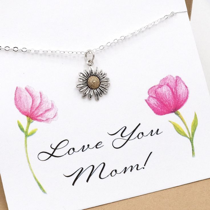 "❤️ DAISY FLOWER NECKLACE IN STERLING SILVER (with Love You Mom Card) ❤️ * The necklace has a shiny solid 925 sterling silver charm, chain and jump rings * Comes with a 2\" extender (for the PERFECT fit when giving) * The Daisy flower charm measures about  1/2\" (13mm) * Comes in a nice gift box with \"Love You Mom!\" mounting card -- so you can send directly to your mother on Mother's Day, just because you love her, or for any new mother celebrating the birth of a new child. * The perfect gift Flower Shaped Jewelry For Birthday On Valentine's Day, Flower Shaped Jewelry For Mother's Day Birthday, Flower Shaped Jewelry For Birthday And Mother's Day, Flower Charm Necklaces For Mother's Day Anniversary, Mother's Day Flower Charm Jewelry For Birthday, Flower Charm Necklace For Mother's Day Anniversary, Sterling Silver Charm Necklace For Mother's Day Birthday Gift, Mother's Day Flower Necklace Gift For Mom, Mother's Day Flower Shaped Anniversary Necklaces