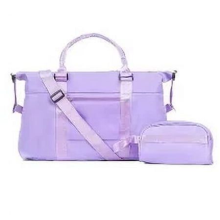 Specifications: Material: Lightweight and water-Oxford cloth Weight: About 1.10 lbs Product Size: Weekender bags: (H*W*T)18*13*6.5inch; Cosmetic Bag: 9.*4*5 inch Size: One Size.  Color: Purple.  Gender: female.  Age Group: adult. Purple Large Capacity Backpack, Purple Bag With Luggage Sleeve For Everyday Use, Purple Bag With Adjustable Handle For Daily Use, Purple Bags With Adjustable Handle For Daily Use, Daily Use Purple Bag With Adjustable Handle, Rectangular Weekender Bag With Adjustable Strap For School, School Weekender Satchel Bag With Large Capacity, School Satchel Weekender Bag With Large Capacity, Purple Duffle Bag For Daily Use