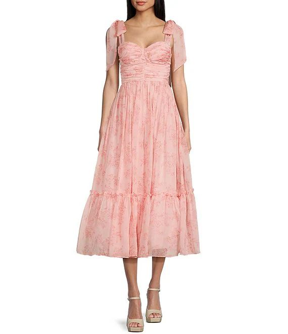 B. Darlin Wide Tie Strap Floral Printed Midi Dress | Dillard's Spring Dresses With Tie Straps And Fitted Bodice, Spring Strapless Midi Dress With Tie Back, Sundress With Lined Bodice And Sweetheart Neckline, Party Midi Dress With Smocked Bodice And Sweetheart Neckline, Summer Midi Dress With Spaghetti Straps And Lined Bodice, Feminine Summer Midi Dress With Lined Bodice, Feminine Lined Bodice Midi Dress For Summer, Feminine Midi Dress With Spaghetti Straps And Lined Bodice, Ruched Midi Dress With Sweetheart Neckline For Casual Occasion