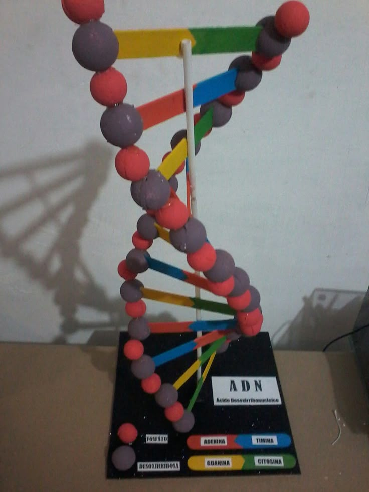 a model of a structure made out of colored balls and plastic straws on top of a table