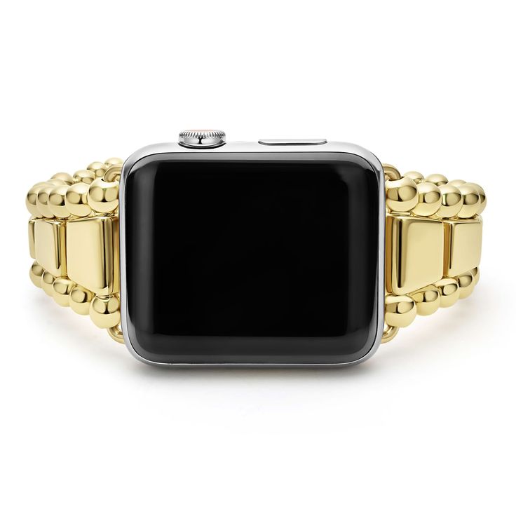 Created exclusively for your Apple Watch®, this watch bracelet is crafted from 18K gold links. Watch face sold separately. Elegant Gold Watch Accessories With Solid Link Construction, Elegant Gold Watch Accessories With Solid Link, Timeless Yellow Gold Watch Bands With Polished Finish, Timeless Yellow Gold Polished Watch Bands, Classic Gold Jewelry And Watches With Bracelet Strap, Timeless Gold Bracelet Strap Apple Watch Band, Gold Bracelet Strap Watch Bands For Formal Occasions, Classic Yellow Gold Watch Accessories With Bracelet Strap, Timeless Gold Watch Bands With Bracelet Strap