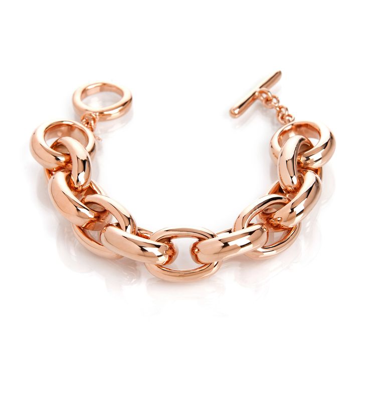 Rolo Rose Gold Link Toggle Bracelet Gold Link, Toggle Bracelet, Gold Polish, Gold Collection, Toggle Clasp, Gorgeous Design, 18k Rose Gold, Link Bracelets, Jewelry Collection