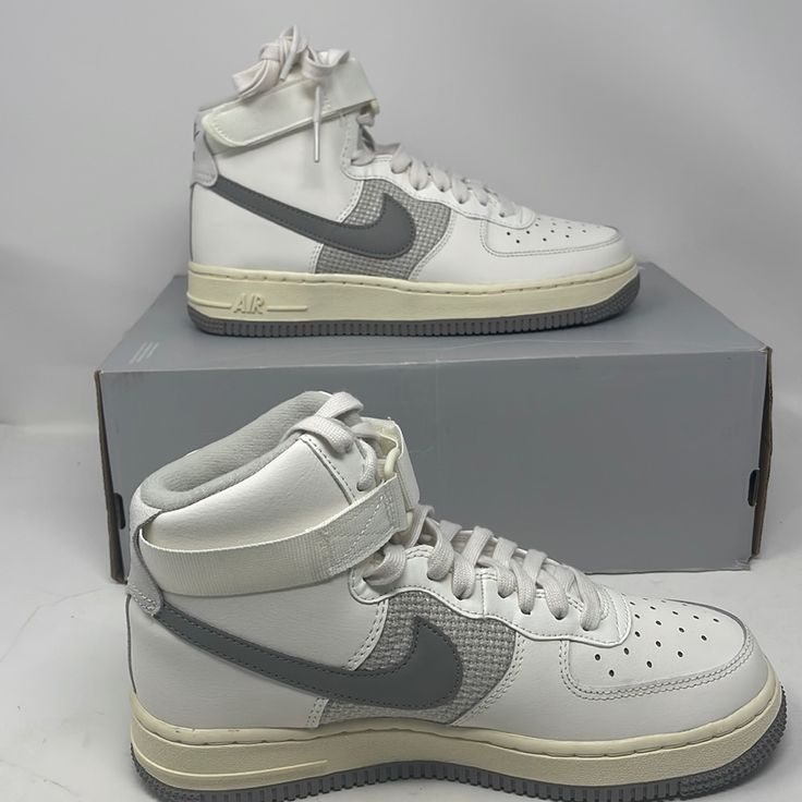 Air Force 1 High Le (Gs) Size 5.5y Style# Dv2236-100 New In Original Box Without Lid Never Been Worn White High-top Custom Fade-resistant Sneakers, Nike Air Force 1 White With Cushioned Footbed, Casual White Nike Air Force 1 With Round Toe, Nike Air Force 1 White Lace-up, White Nike Air Force 1 Lace-up, White Nike Air Force 1 With Cushioned Footbed, White Casual Nike Air Force 1 Fade-resistant, White Nike Air Force 1 Lace-up With Cushioned Footbed, White Low-top Custom Sneakers With Fade Resistance