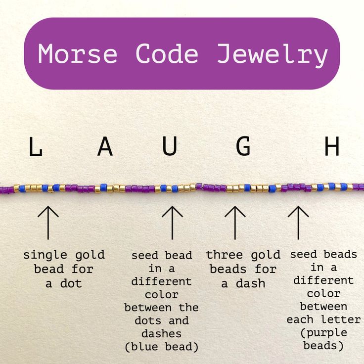 the morse code jewelry is shown on a piece of paper with an arrow pointing to it