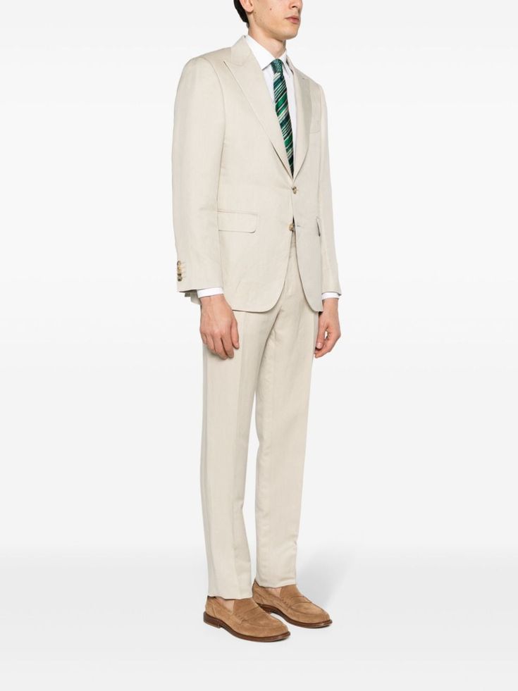 Canali single-breasted linen-blend Suit - Farfetch City Shorts, Tailored Design, Balenciaga Triple S, Dress Watch, Sand Beige, Custom Watch, Summer Beach Wear, Sweaters Knitwear, Espadrille Shoes