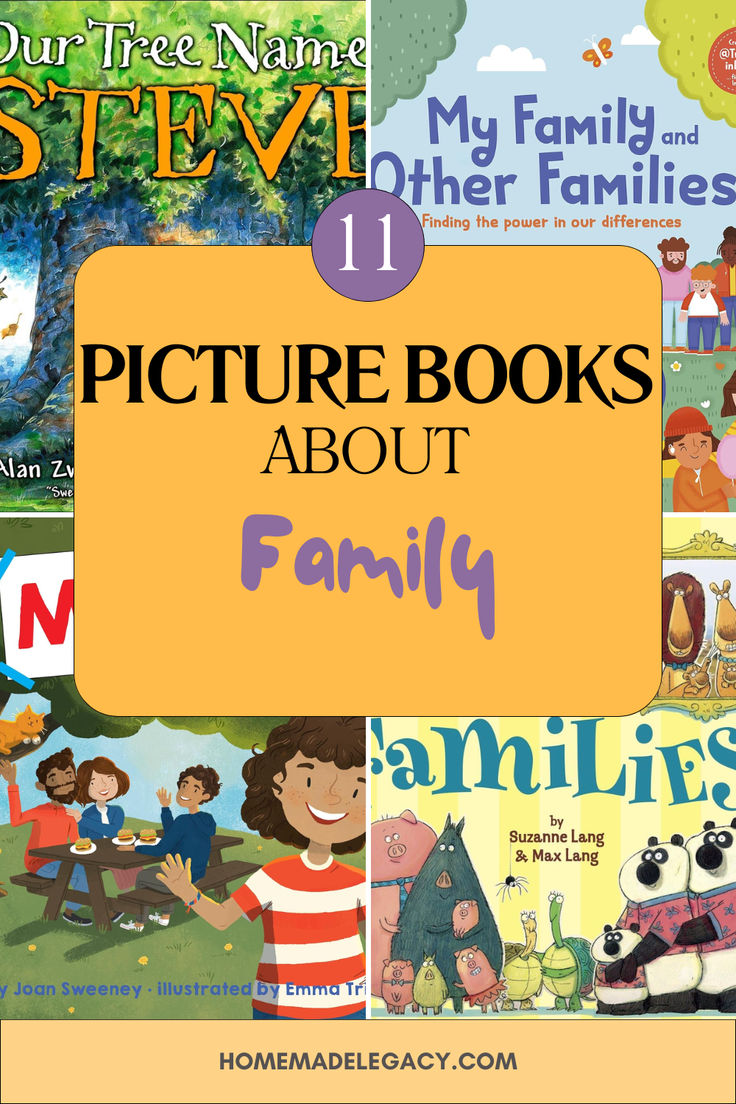 children's books about family with text overlay that reads, picture books about family