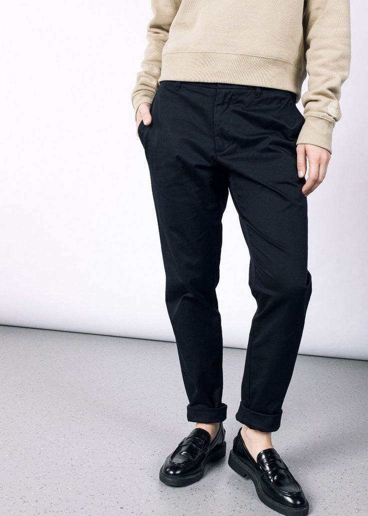 The only pants you need in your wardrobe, featuring welted pockets and a convertible hem for maximum versatility.PRODUCT DETAILS:/ Classic chino pant fit/ Made to last with beautifully crafted details/ Deep, functional pockets/ 10.5" rise and 28" inseam/ 98% cotton, 2% spandex/ Machine wash cold, tumble dry lowSIZE & FIT:/ Sam is wearing size 2/ Diona is wearing size 18 Chino Cotton Twill Bottoms With Straight Hem For Spring, Spring Chino Cotton Twill Trousers, Straight Fit Chino Cotton Twill Bottoms For Spring, Spring Straight Fit Chino Cotton Twill Bottoms, Workwear Pants With Elastic Waistband And Cuffed Ankles, Relaxed Fit Chino Cotton Twill Pants With Belt Loops, Spring Tapered Chino Cotton Twill Bottoms, Stretch Workwear Pants With Elastic Cuffs, Workwear Pants With Elastic Cuffs