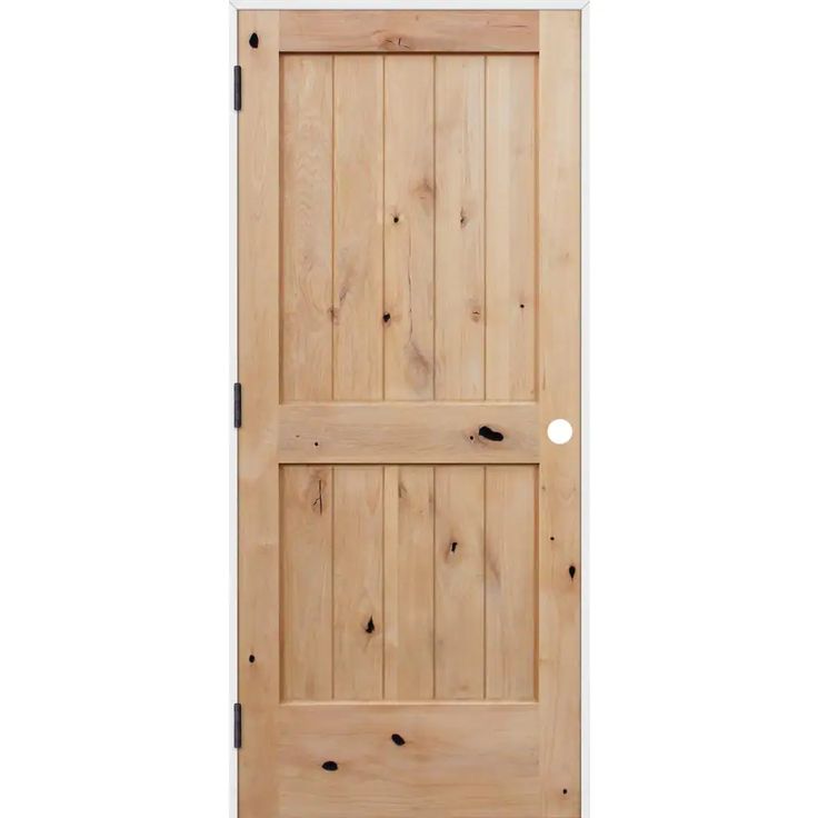 an unfinished wooden door on a white background